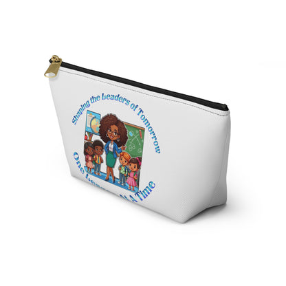 Shaping the Leaders of Tomorrow White Accessory Pouch w T-bottom