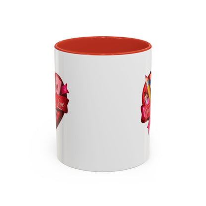 Teaching is Love Valentine’s Accent Coffee Mug (11oz, 15oz)