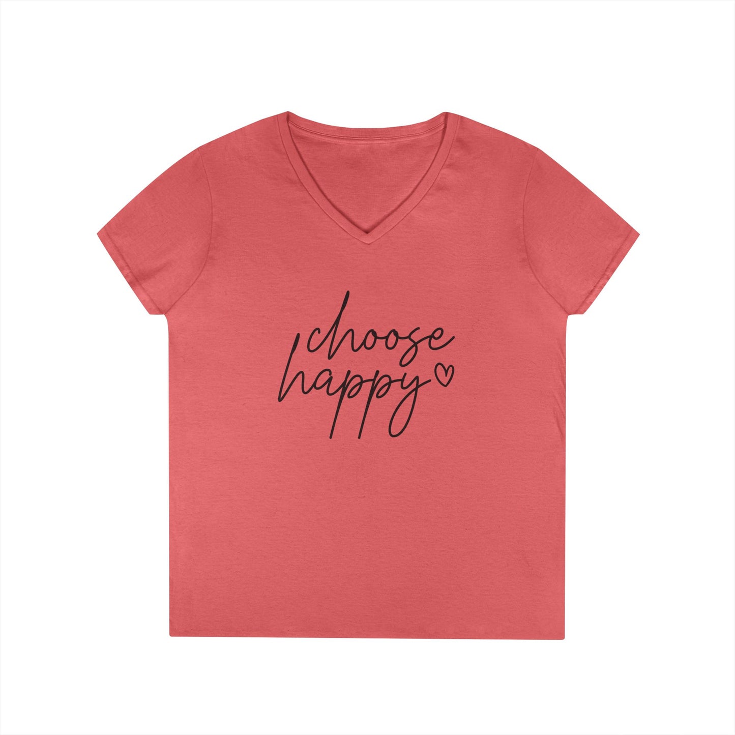 Choose Happy Ladies' V-Neck T-Shirt