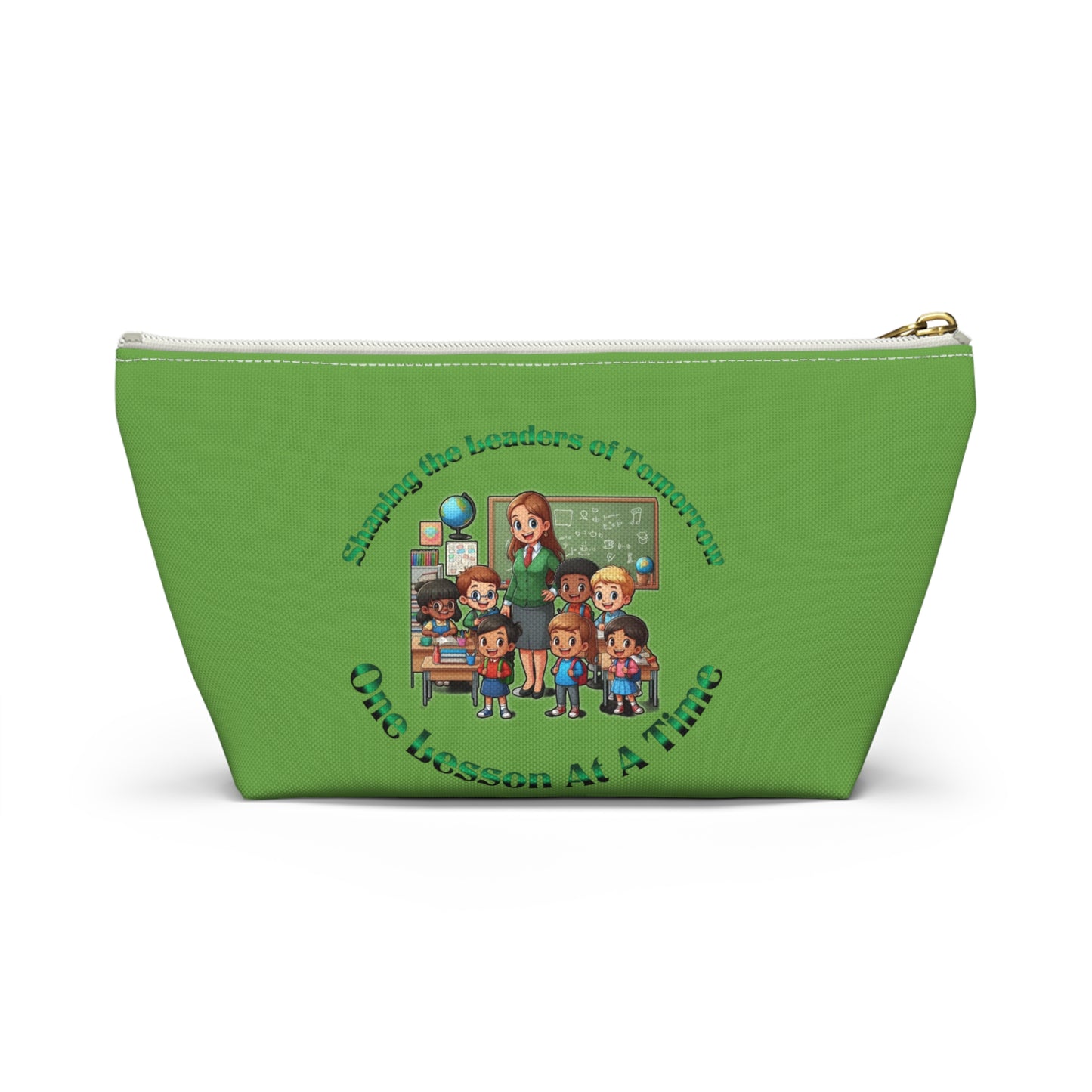 Shaping the Leaders of Tomorrow Green Accessory Pouch w T-bottom