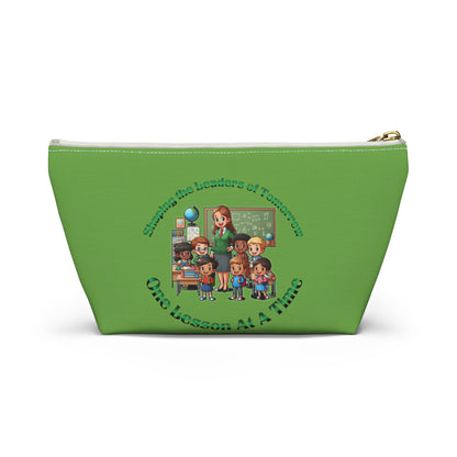 Shaping the Leaders of Tomorrow Green Accessory Pouch w T-bottom