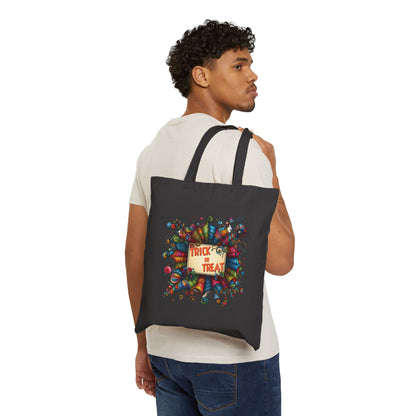 Trick or Treat Spiderweb Cotton Tote Bag