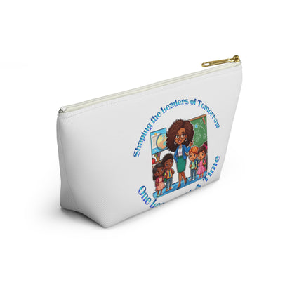 Shaping the Leaders of Tomorrow White Accessory Pouch w T-bottom