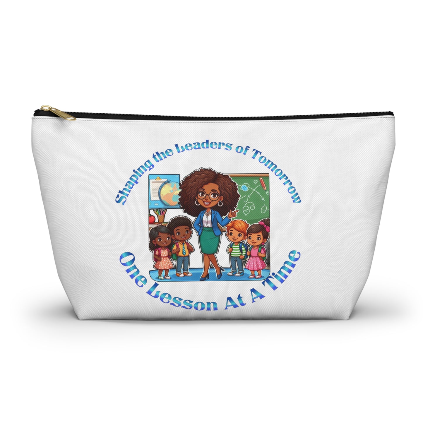 Shaping the Leaders of Tomorrow White Accessory Pouch w T-bottom