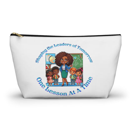Shaping the Leaders of Tomorrow White Accessory Pouch w T-bottom