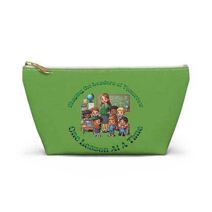 Shaping the Leaders of Tomorrow Green Accessory Pouch w T-bottom