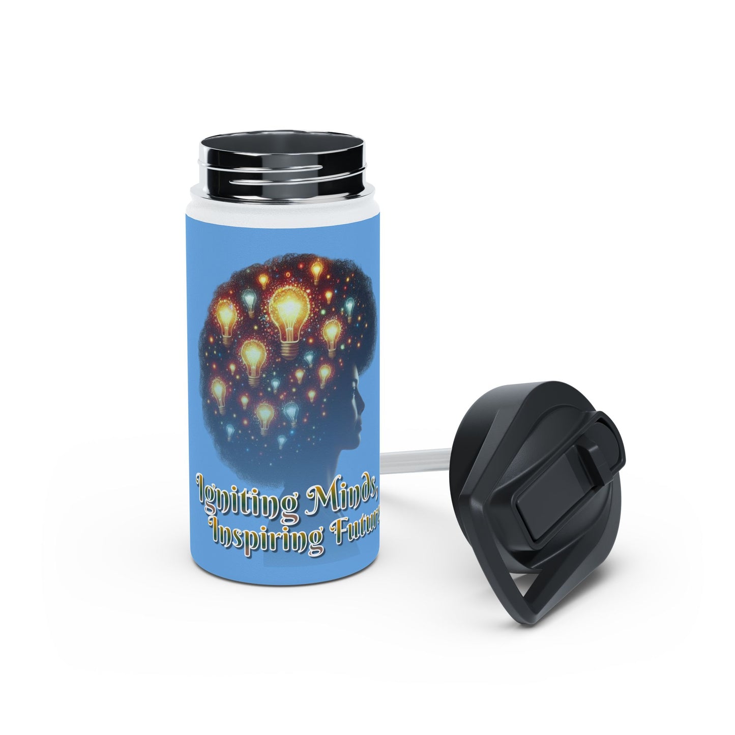 Igniting Minds Stainless Steel Water Bottle, Standard Lid